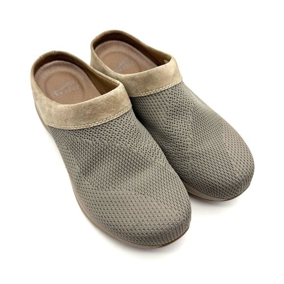 Dansko Sondra Taupe Suede Leather Slip-on Clog Mule Sneaker EU 38 US 7.5-8 - Picture 2 of 13